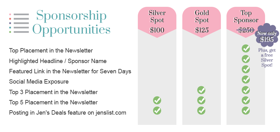 sponsorship opportunities with jens list